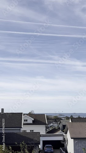 Wallpaper Mural vertical, blue sky with streaks of clouds on the coast of Rogaland in western Norway Torontodigital.ca