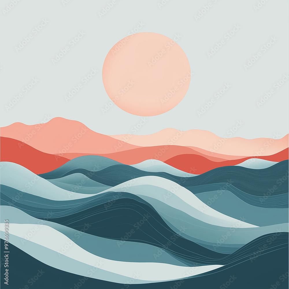 Colorful Abstract Ocean Waves with Wavy Patterns Colorful Abstract Ocean Waves with Wavy Patterns