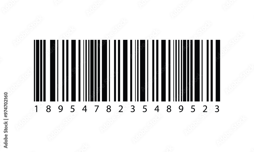 Barcode vector icon with numbers. Barcode vector icon with numbers.