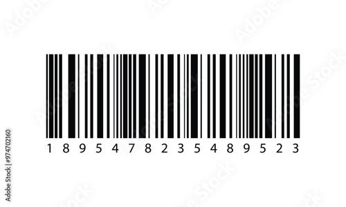 Barcode vector icon with numbers.