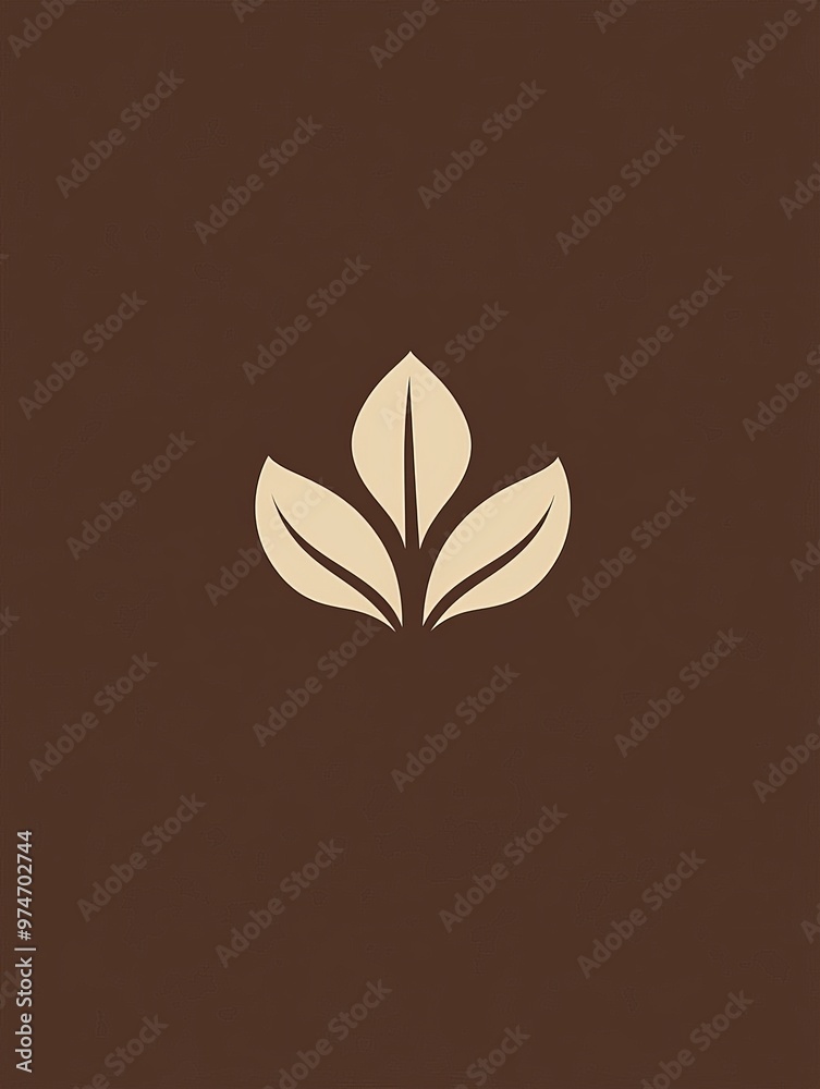 Three Leaves on a Brown Background. Three Leaves on a Brown Background.