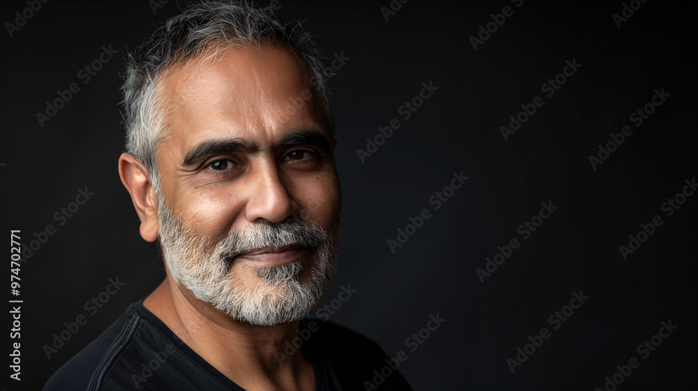 Obraz premium Portrait of a Mature Man with Gray Beard and Confident Expression