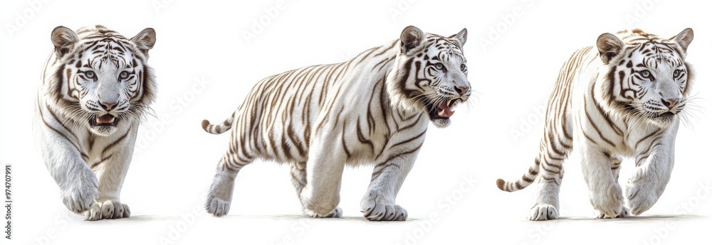 Obraz premium White tiger isolated on white background