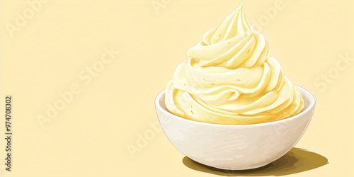 Sweet, creamy mixture of butter and sugar, used as a frosting or filling for cakes, sweets illustration art photo