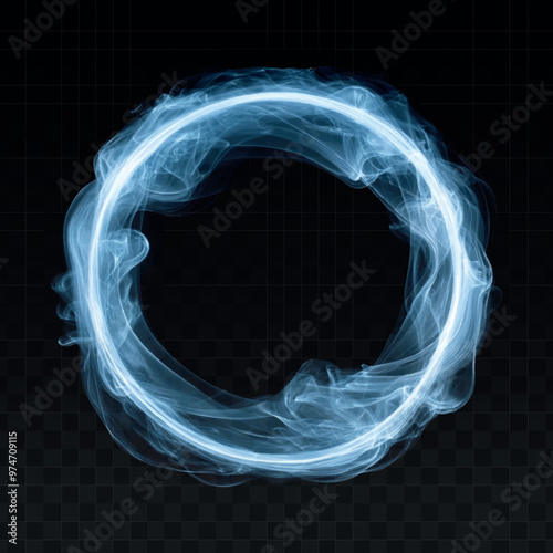 Vector smoke ring isolated on transparent background.