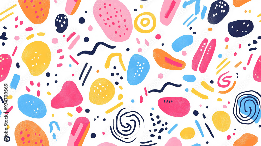Abstract Colorful Hand-painted Seamless Pattern