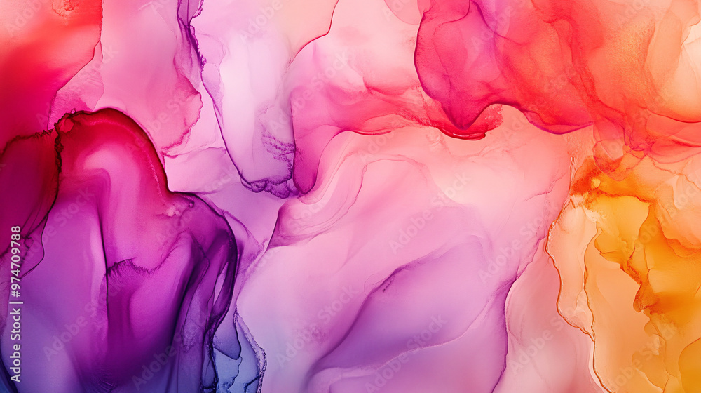 Abstract Fluid Art with Pink, Purple and Orange Swirls Abstract Fluid Art with Pink, Purple and Orange Swirls