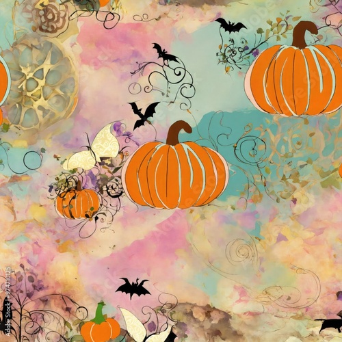 halloween background with pumpkins