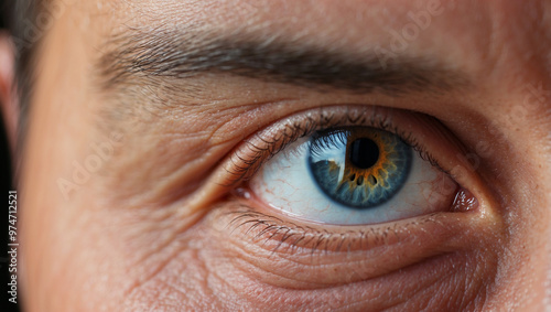 Closeup Detail of a Beautiful Male Eye Macro