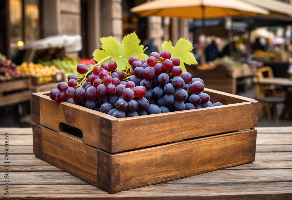 Bunches of grapes in a fruit box
Bunches of grapes in a fruit box