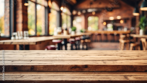 Empty Rustic Bar Restaurant Cafe Wooden