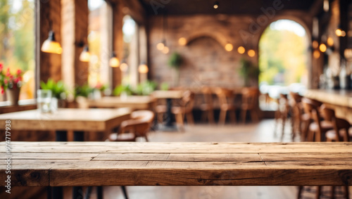 Empty Rustic Bar Restaurant Cafe Wooden