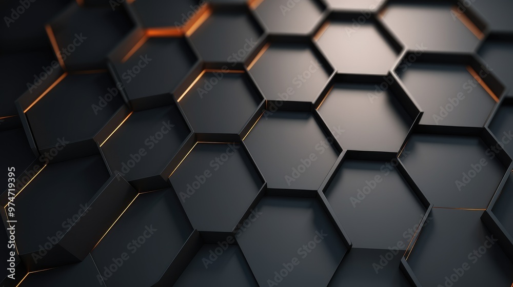A sleek and modern abstract background featuring a honeycomb pattern with glowing edges. A sleek and modern abstract background featuring a honeycomb pattern with glowing edges.