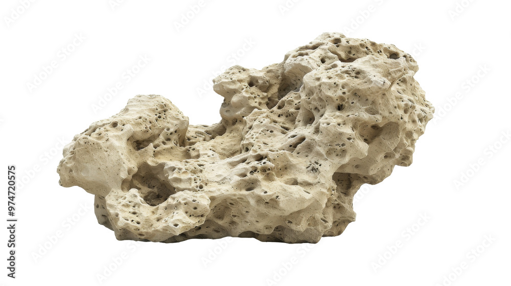 A porous, irregularly shaped rock, possibly used in aquariums or as a decorative element. A porous, irregularly shaped rock, possibly used in aquariums or as a decorative element.