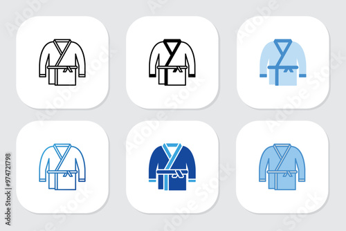 bathrobe icons with various design styles