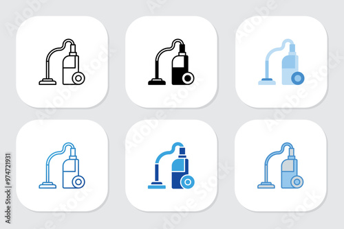 vacuum cleaner icons with various design styles