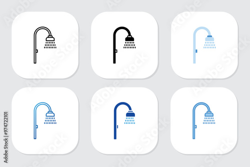 shower icons with various design styles