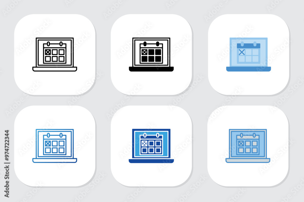 Fototapeta premium online reservation icons with various design styles