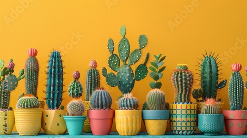 Pattern of Potted Cacti