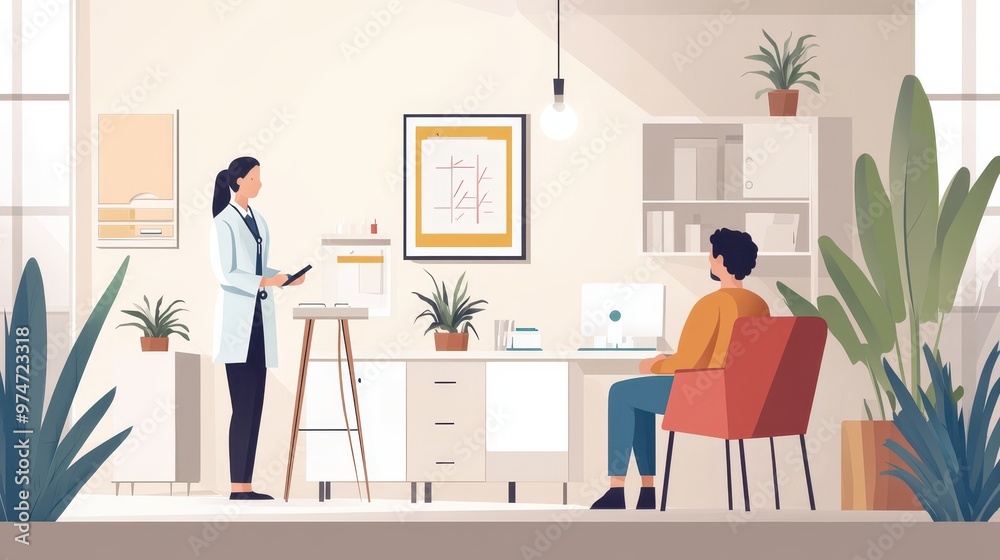 Doctor Consulting a Patient in a Modern Office Doctor Consulting a Patient in a Modern Office