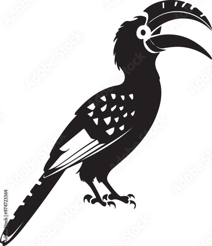 illustration of a bird vector silhouette illustration with white background,generative ai
