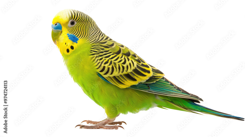 Fototapeta premium green budgie isolated on transparent background