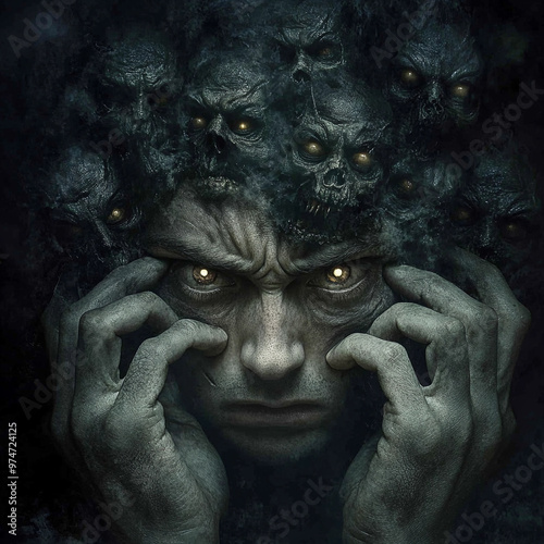 Depiction of Inner Demons and Mental Struggle

