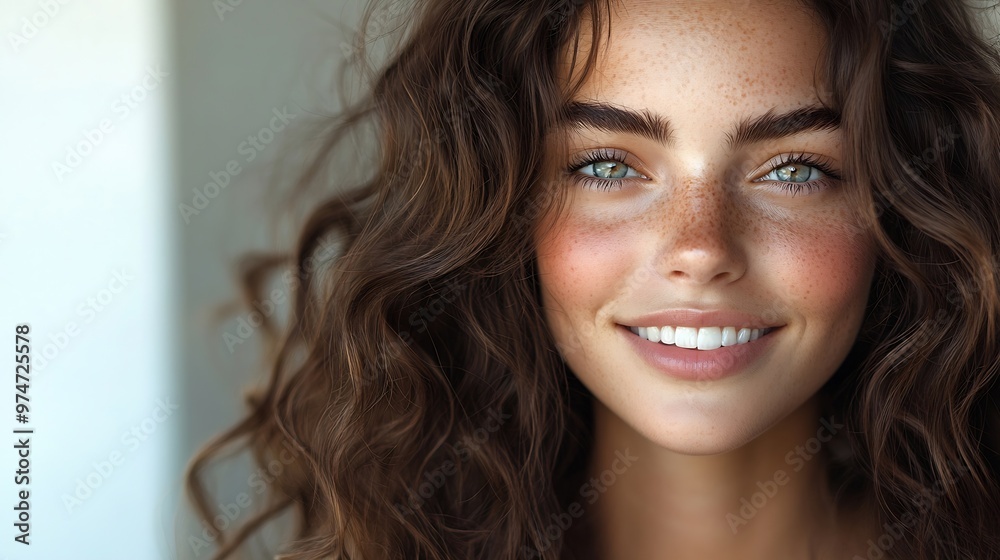 Beauty brunette girl with long shiny curly hair Beautiful smiling woman model wavy hairstyle Cosmetology cosmetics and makeup : Generative AI Beauty brunette girl with long shiny curly hair Beautiful smiling woman model wavy hairstyle Cosmetology cosmetics and makeup : Generative AI
