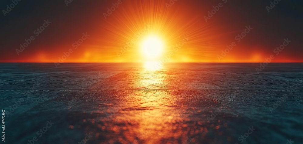 A breathtaking sunset over the serene ocean, casting vibrant orange hues across the water, creating a tranquil atmosphere. A breathtaking sunset over the serene ocean, casting vibrant orange hues across the water, creating a tranquil atmosphere.