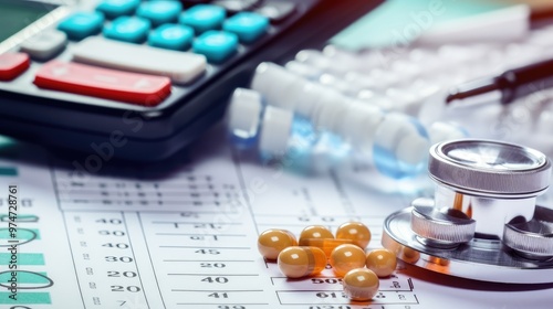 A close-up of a stethoscope and pills on a medical chart. The image is a metaphor for the importance of healthcare and the need for preventative care.