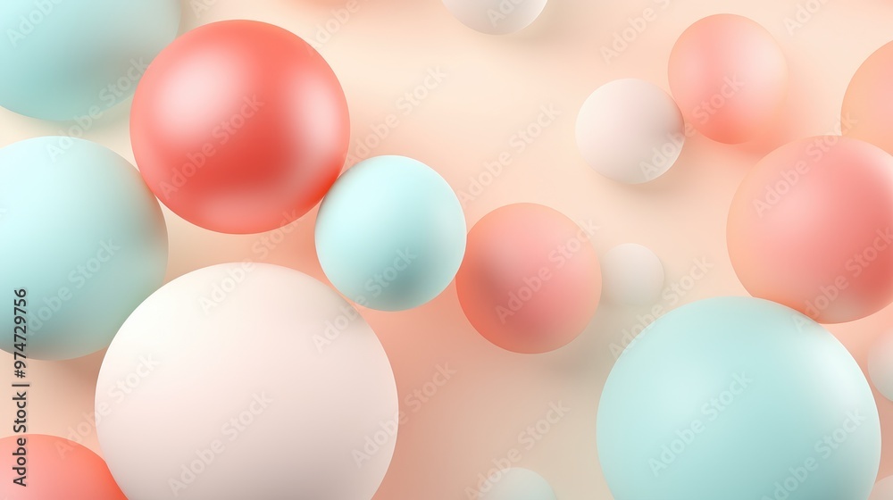 A beautiful abstract background with pastel colored spheres. The spheres are arranged in a random pattern and create a sense of depth and dimension. A beautiful abstract background with pastel colored spheres. The spheres are arranged in a random pattern and create a sense of depth and dimension.