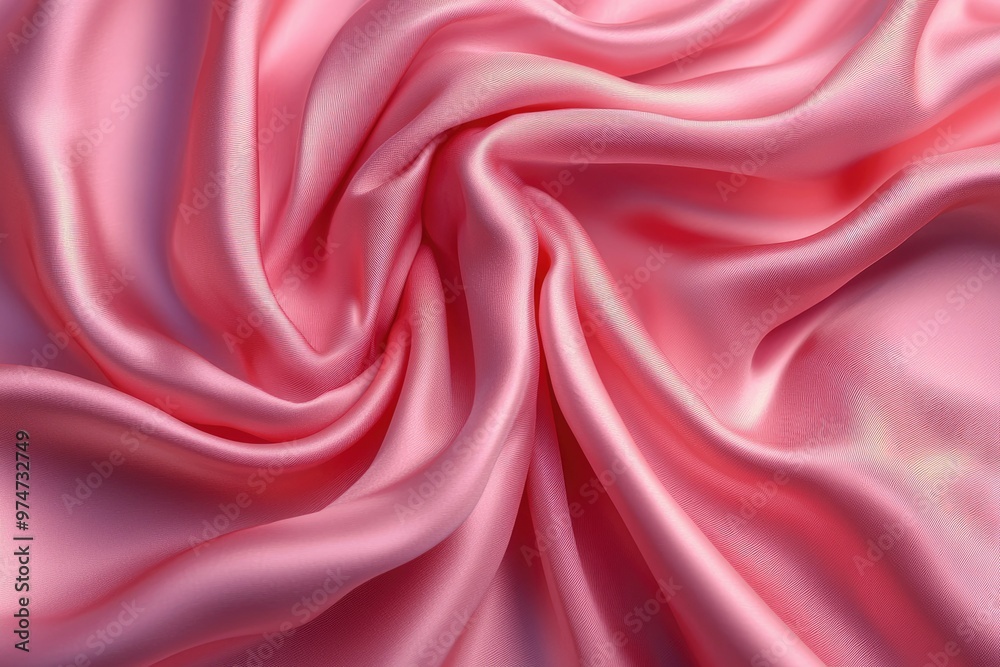 A Close-Up of Soft Pink Wrinkled Silk Fabric A Close-Up of Soft Pink Wrinkled Silk Fabric