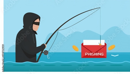 Courrier électronique frauduleux de phishing, visant à obtenir des données personnelles photo