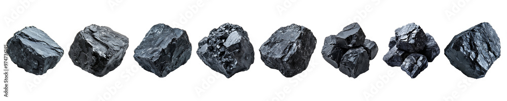 Set, collection of Coal isolated on transparent background. Set, collection of Coal isolated on transparent background.