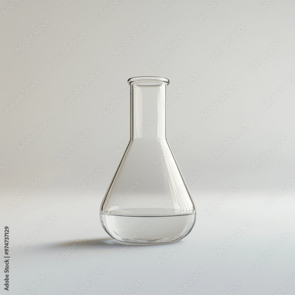 A Clean and Minimalist Glass Beaker on a White Background A Clean and Minimalist Glass Beaker on a White Background