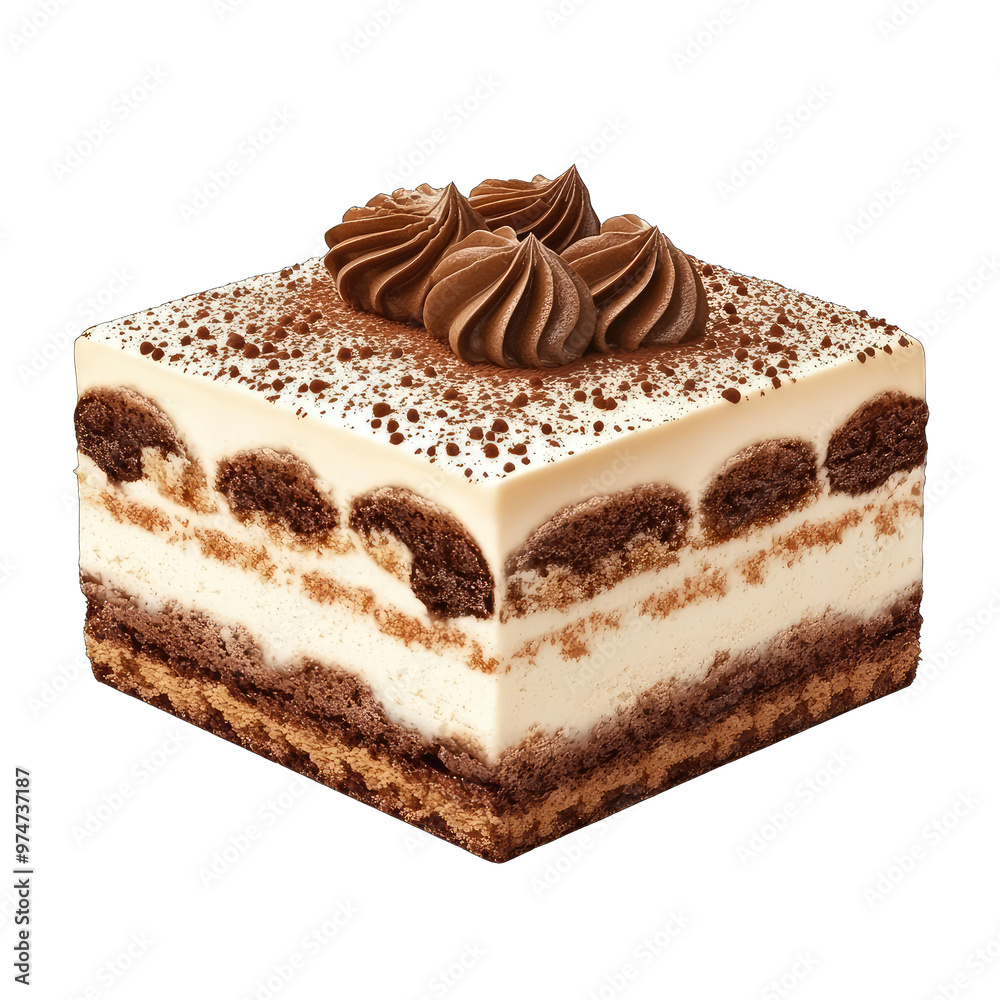 Tiramisu isolated on transparent background Tiramisu isolated on transparent background