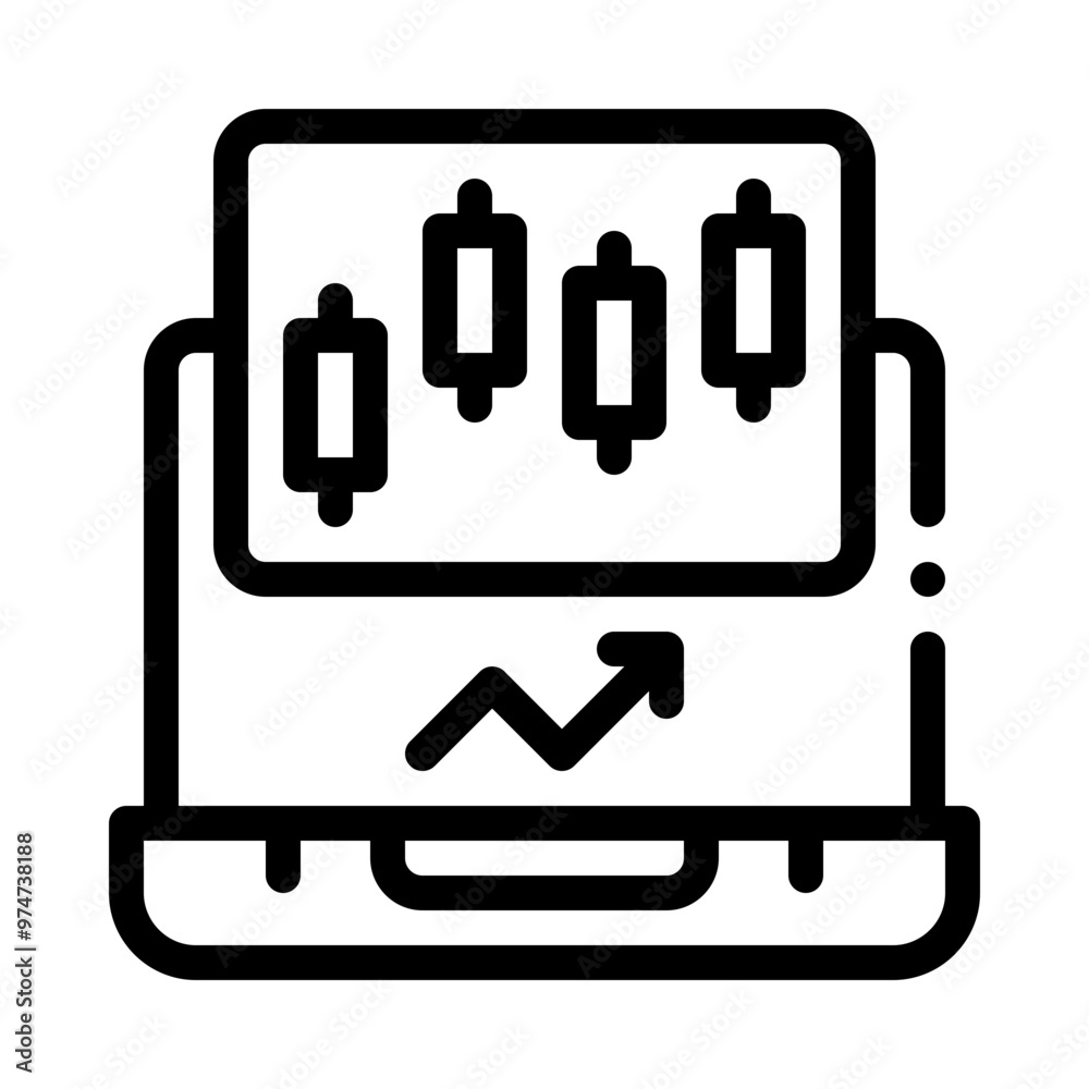 stock trading line icon stock trading line icon