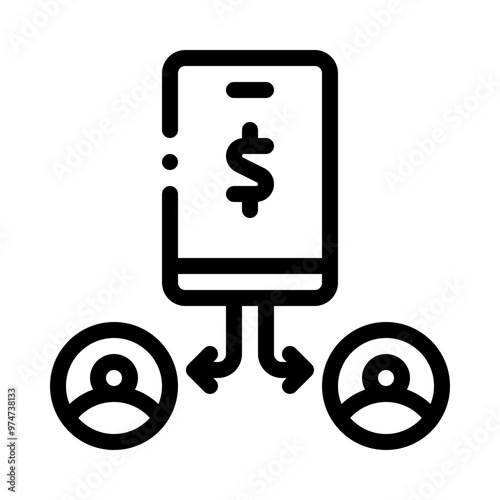 peer to peer lending line icon