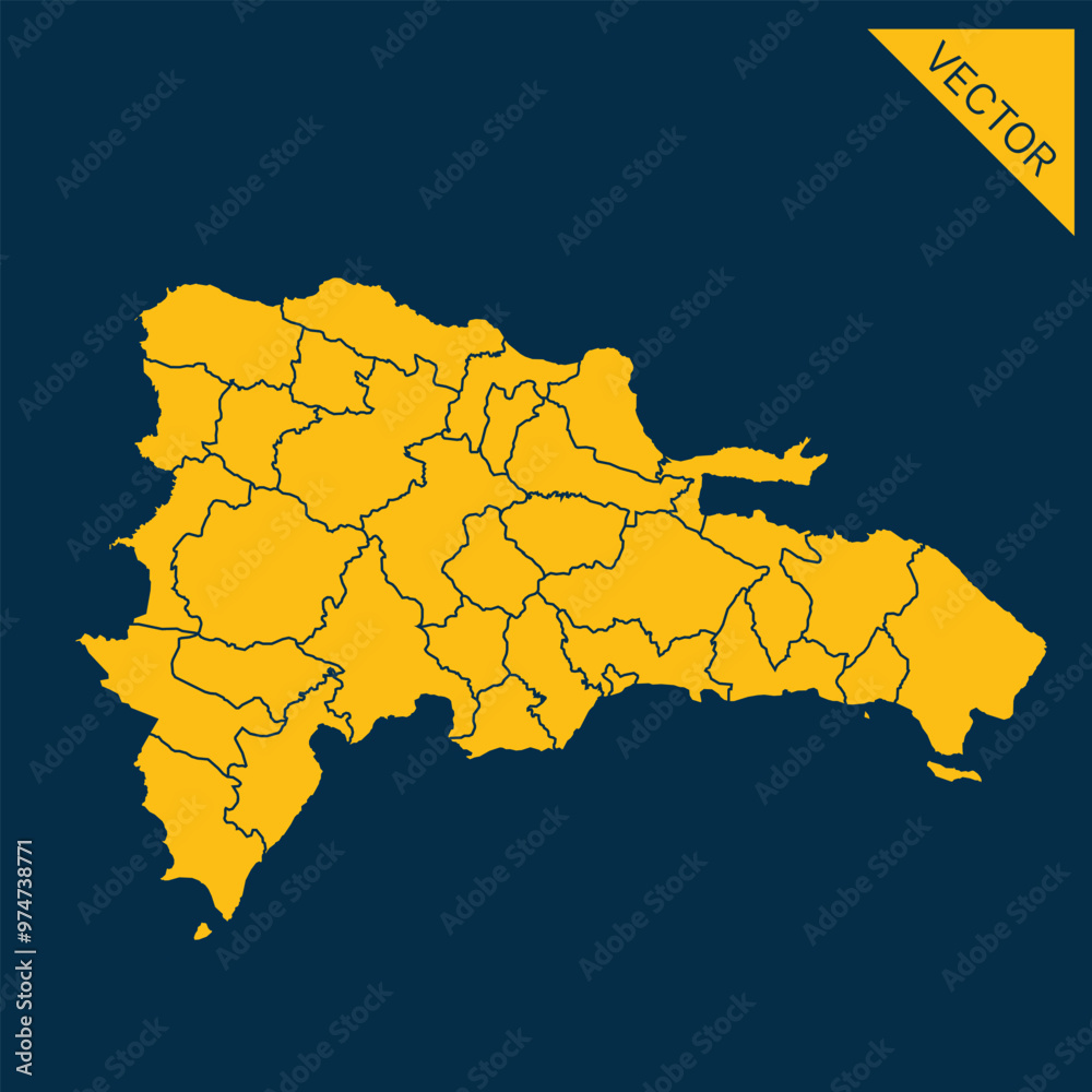 Obraz premium Dominican Republic map
