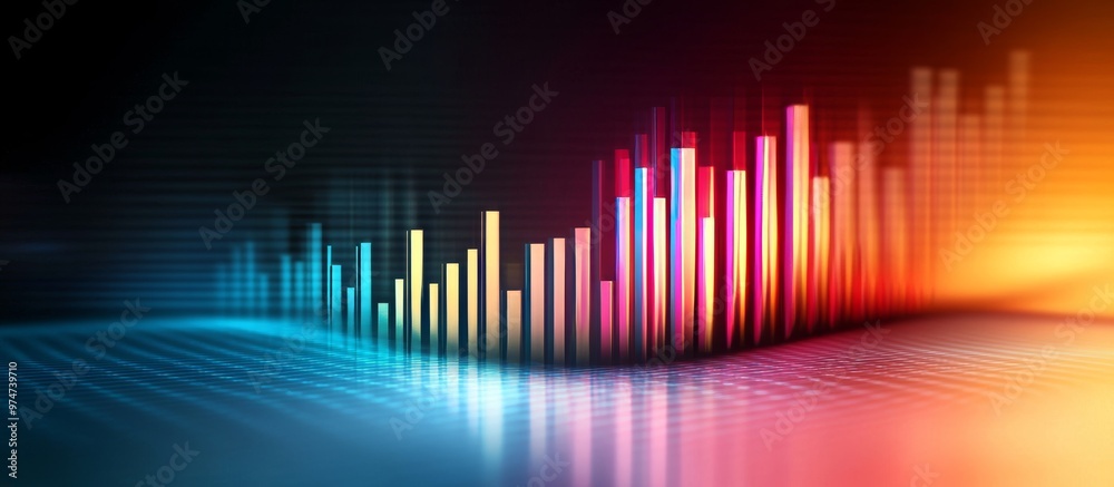Glowing Data Points and Bar Graphs Representing AI Power Glowing Data Points and Bar Graphs Representing AI Power