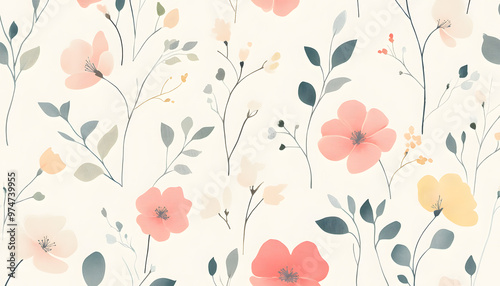 Incorporate simple floral motifs in soft pastel shades to create a light and airy wallpaper suitable for nature or feminine themes