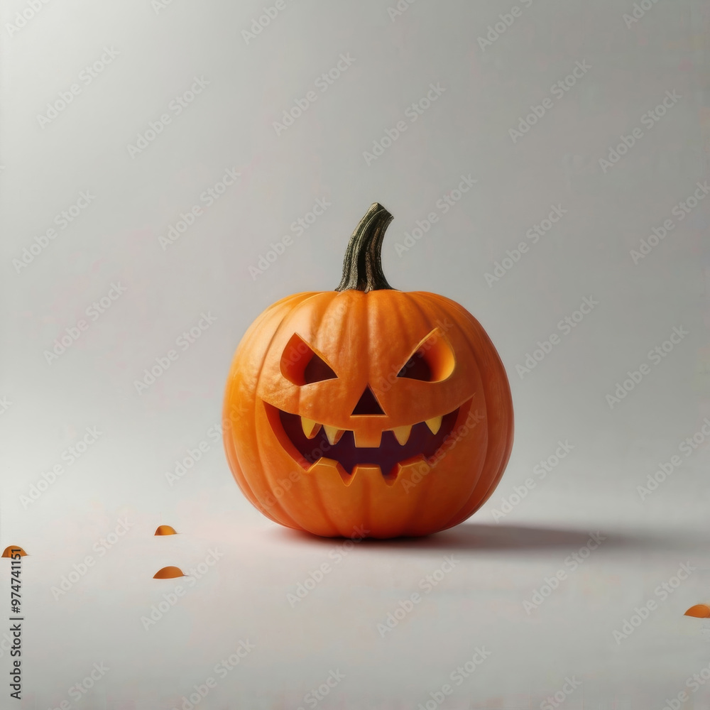 A Halloween pumpkin with a face carved out. Spooky pumpkin. Halloween. AI illustration. A Halloween pumpkin with a face carved out. Spooky pumpkin. Halloween. AI illustration.