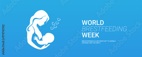 World Breast feeding Week vector illustration, Brest feeding day, women creative poster vector
