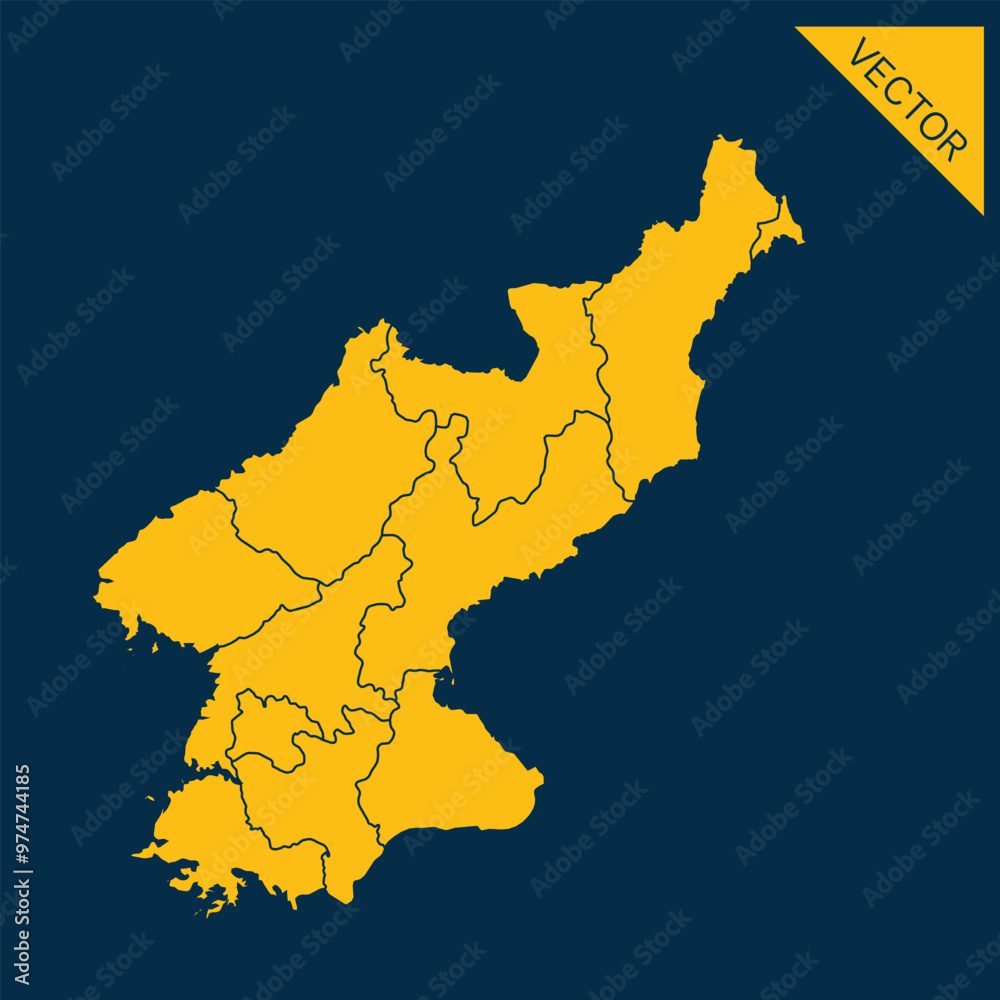Obraz premium North Korea map