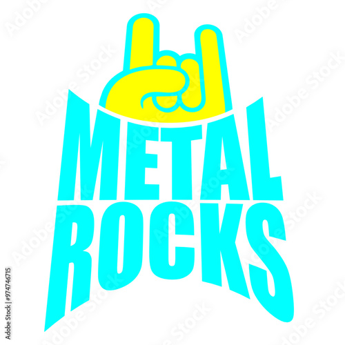Heavy Metal Rocks Hard Rock Music Text Quote Logo Design Lover Art Vector Illustration Card T-Shirt Poster Sticker Graphic Print Decorative Drawing Isolated Logo Decoration Symbol Creative Cool Style
