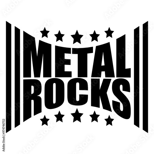 Heavy Metal Rocks Hard Rock Music Text Quote Logo Design Lover Art Vector Illustration Card T-Shirt Poster Sticker Graphic Print Decorative Drawing Isolated Logo Decoration Symbol Creative Cool Style

