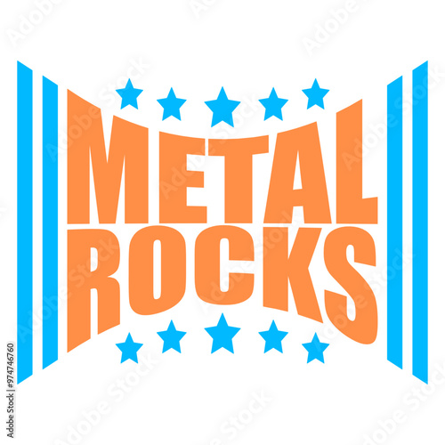 Heavy Metal Rocks Hard Rock Music Text Quote Logo Design Lover Art Vector Illustration Card T-Shirt Poster Sticker Graphic Print Decorative Drawing Isolated Logo Decoration Symbol Creative Cool Style
