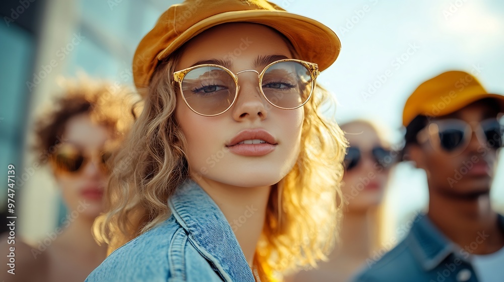 City fashion and portrait of model friends outdoor in summer for cool edgy or trendy style together Diversity face or serious with teen man and woman group in urban town for street cul : Generative AI City fashion and portrait of model friends outdoor in summer for cool edgy or trendy style together Diversity face or serious with teen man and woman group in urban town for street cul : Generative AI