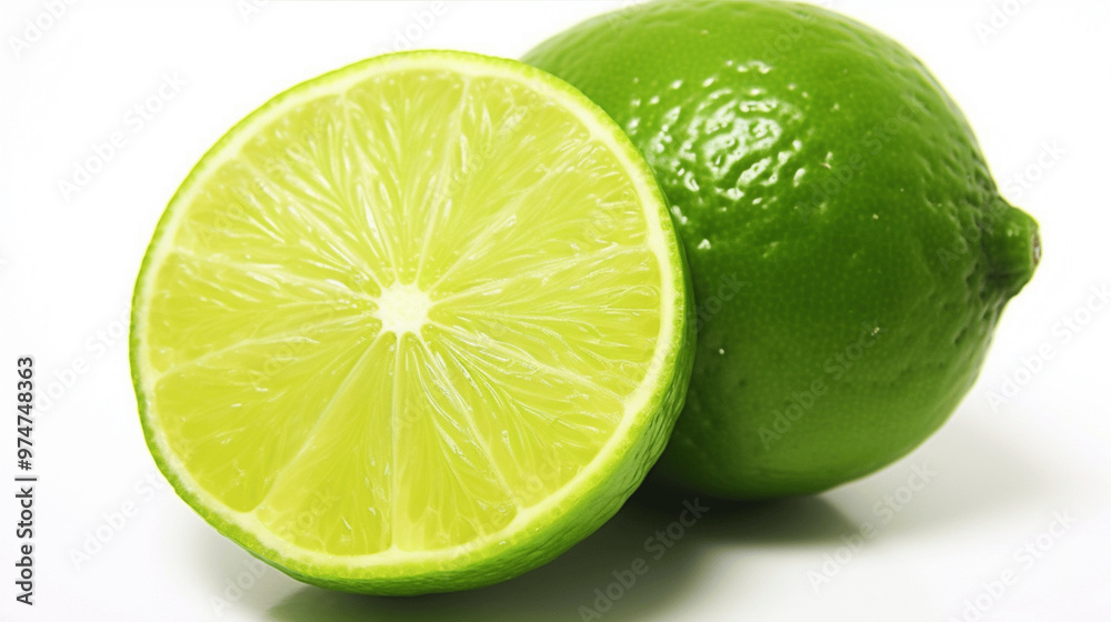 lime on white background lime on white background