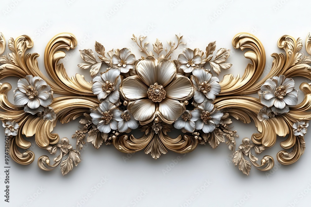 ornate golden baroque frame with intricate floral carvings isolated on crisp white background elegant antique design with rich patina and delicate scrollwork details ornate golden baroque frame with intricate floral carvings isolated on crisp white background elegant antique design with rich patina and delicate scrollwork details